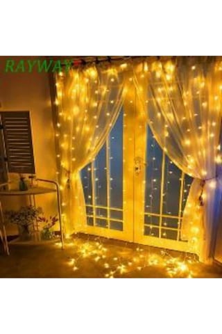 Nanopro Peri Telli Perde Led Işık Kumandalı 300 Ledli 3 X 3 Metre Usb'li 8 Animasyonlu Günışığı Çok Renkli
