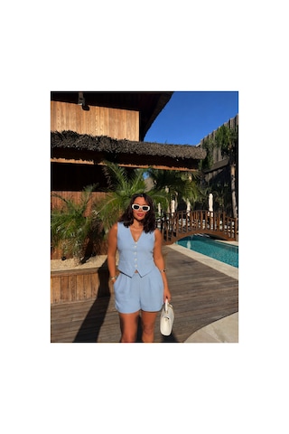 Gigi Wardrobe Monaco Yelek Şort Takım Mavi Mavi Gigi Wardrobe Monaco Yelek Şort Takım Mavi Mavi