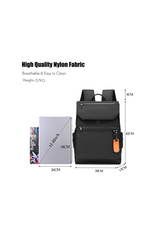 Dizüstü Bilgisayar Sırt Çantası 15,6 İnç Seyahat Sırt Çantası Usb Şarjlı Okul, Eğlence, İş, Su Geçirmez Naylon Siyah