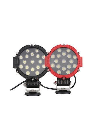 OtoÇizgi 17 Cm Yuvarlak 17 led Off Road Sis Lambası Kırmızı Siyah OtoÇizgi