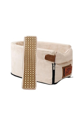 Fochsia F Fityle Araç İçi Evcil Hayvan Taşıma Sepeti - Bej