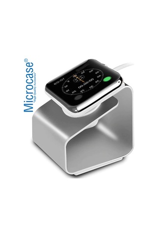 Apple Uyumlu Watch Seri 5 40 Mm Için Alüminyum Şarj Standı - Gümüş