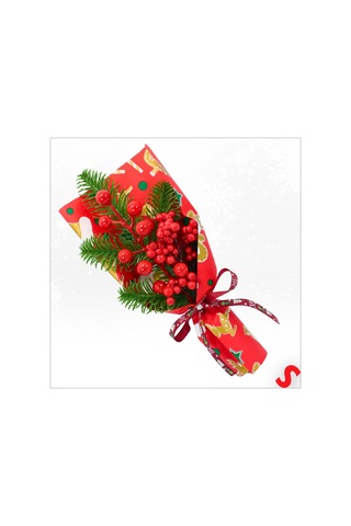 Pvc Kutulu Kokinalı 26cm X 8,5cm Yılbaşı Buketi - Kırmızı
