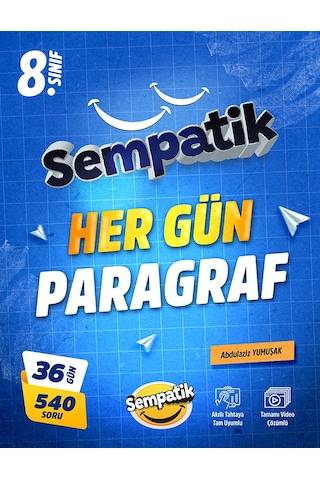 8.sınıf Sempatik Paragraf Soru Bankası- Her Güne Bir Paragraf + 3 Fragman Deneme