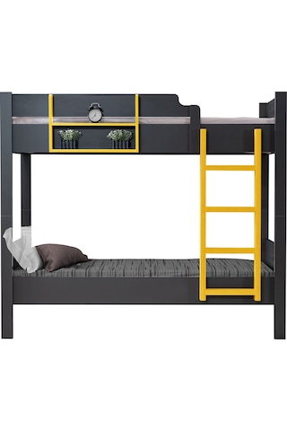 Setaymobilya Ranza, Asya Ayrılabilir Ranza-Antrasit-Sarı+2 Adet Comfort Yatak
