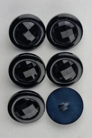 Akrilik Bombeli Yuvarlak Lacivert Kaban Çeket Hırka Yelek Düğmesi 6 Adet