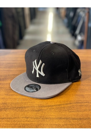 Ny Yankees Siyah Gri Hiphop Snapback Rapper Basket Cap Şapka Siyah - Gri