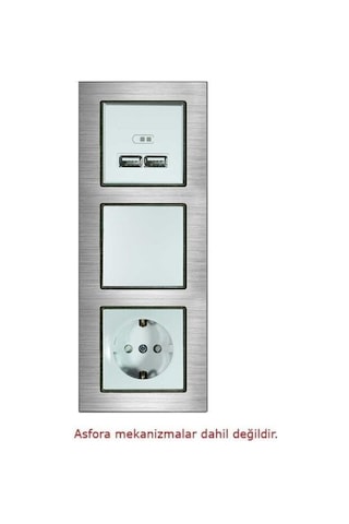 Asfir Schneider Asfora Serisi Alüminyum Gümüş Dikey Üçlü Çerçeve Alg213-71 Modeli