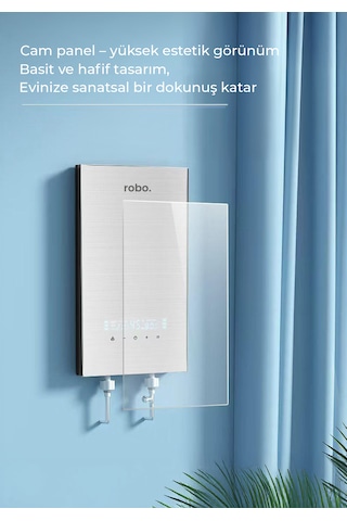 Merkezi Sistem Dijital Akıllı Şofben Büyük Boy Gri 12500w Banyo Ve Mutfakta Aynı Anda Sıcak Su
