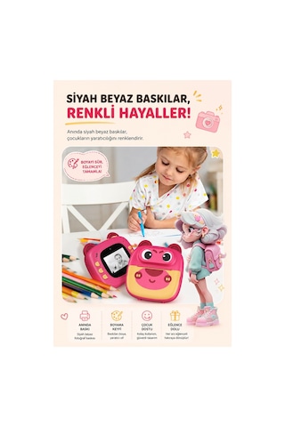 Robeve Anında Termal Baskılı 20 Mp 2.0 Hd Ekranlı Type-c Şarjlı Çocuk Fotoğraf Makinesi