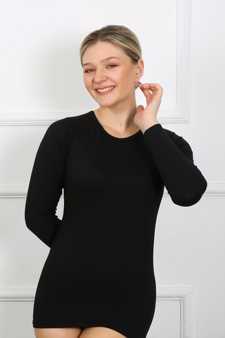 Akbeniz Bayan Uzun Kol Body 250 SIYAH