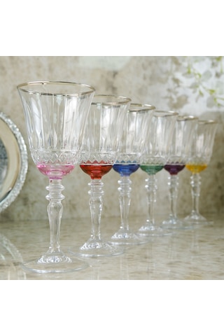 Aryıldız Fiona 6'lı Uzun Kadeh Platin 300 Ml Renkli