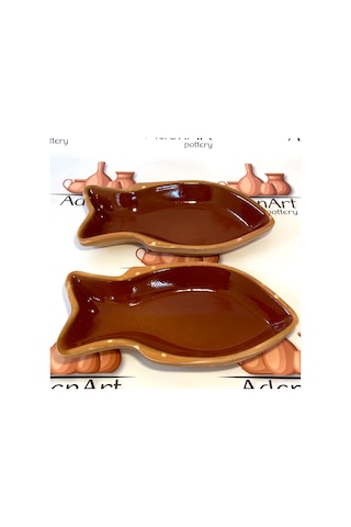 2'li Toprak Sırlı Balık Güveci Büyük Boy 30x15 Cm