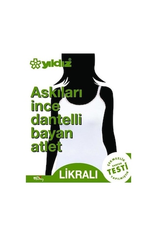 Yıldız 2272 Ekru Likralı Askıları Ince Dantelli Kadın Atlet