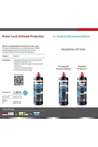 Menzerna Power Lock Ultimate Protection Üstün Boya Koruma Cila/wax 1000 Ml
