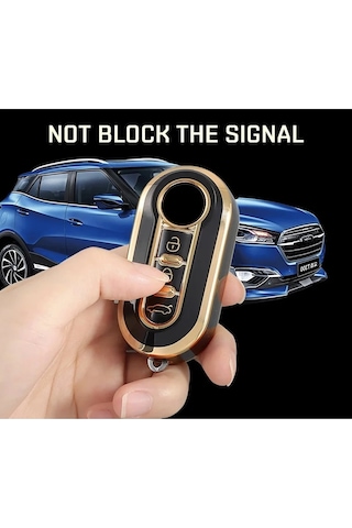 Fiat Uyumlu Uyumlu DOBLO ANAHTAR KILIFI NANO SİYAH GOLD