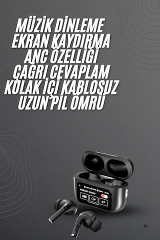 Mey İthalat Kulak İçi Bluetooth Kulaklık Ekranlı Müzik Dinleme Çhassasiyet Cevaplama Siyah Yeni Nesil Diğer