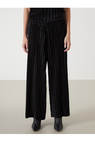 Lcw Everyday Siyah Beli Lastikli Kadife Kadın Pantolon