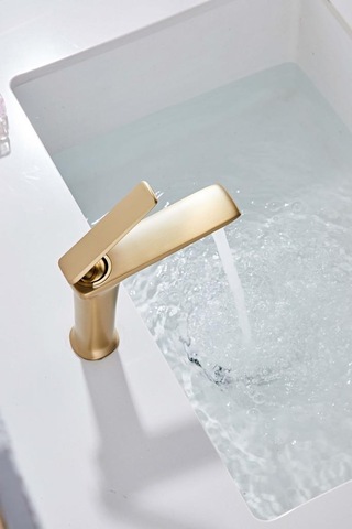 Forma Kısa Lavabo Bataryası Mat Pırınc-altın Mat Pirinç Altın