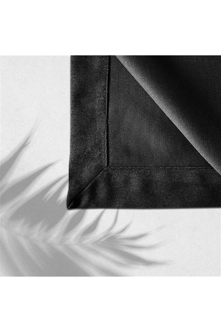 Kadife Dokulu Masa Örtüsü Siyah Rengi-643