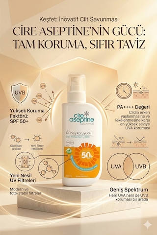 Cire Aseptine Spf50+ Güneş Koruyucu 200 Ml 2 Adet