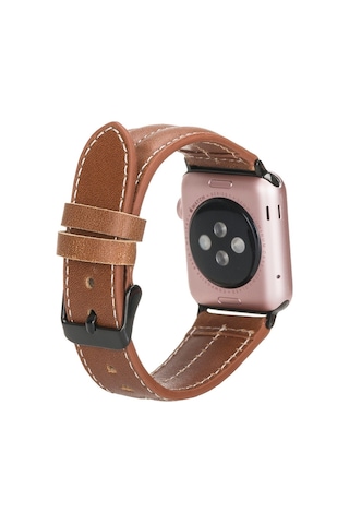 Apple Watch Uyumlu Deri Kordon 42-44-45mm Nm3-as2 Taba