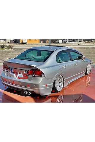Honda Civic Fd6 Uyumlu Arka Tampon Eki Karlık Fiberglass Boyasız
