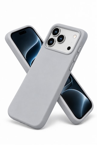 Apple Uyumlu iPhone 17 Pro Max / 18 Pro Max Uyumlu Kılıf Renkli Lansman İçi Kadife Yumuşak Kamera Yükseltili Silikon Dingin Gri