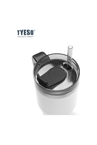 Tyeso Maxus Mug Vakumlu Çift Duvarlı Isı Yalıtımlı Pipetli 600 Ml Beyaz