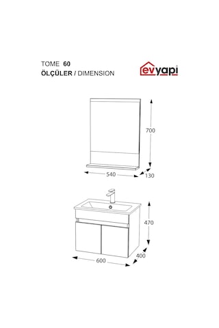 Biani Tome 60 Cm Banyo Dolabı Renk Latte
