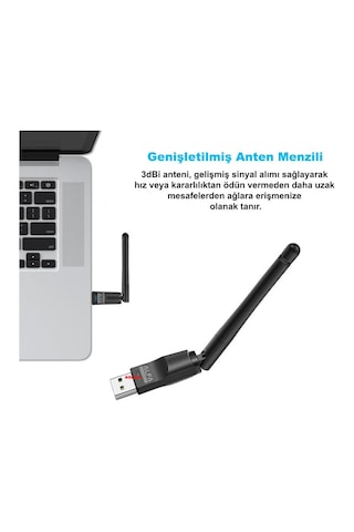 Nonap W116 Tv Uydu Cihazları Pc 150mbps Wireless Antenli Wifi Adaptör