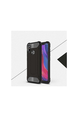 Noktaks - Xiaomi Uyumlu Xiaomi Mi 8 Se - Kılıf Çift Katman Zırh Tank Crash Military Kapak - Gri T5349 Gri