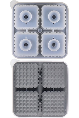 Reedark Yemek Grubu Silikon Buz Kalıbı, 4'lü Kare Buz Küpü, Yavaş Eriyen Whiskey Ve Kokteyller İçin Ev Kullanıma Uygun, Tekrarlı Kullanım, Lacivert Çok Renkli