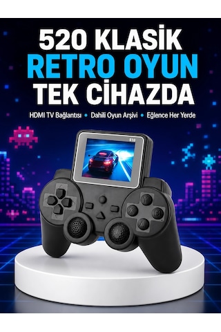 Mey İthalat 2025 A Kalite S10 Gamepad 520 Oyunlu Tv Bağlantılı Retro Atari Konsolu Yeni Nesil