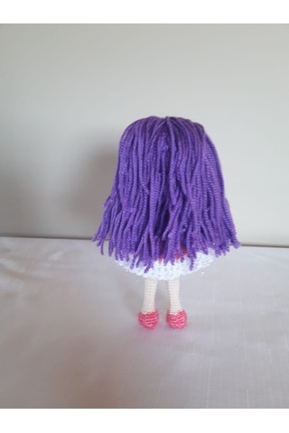 Amigurumi Mor Saçlı Minik Kız Bebek