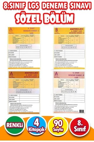 8.sınıf Lgs Deneme Sınavı - Sözel Bölüm - 4 Kitapcık