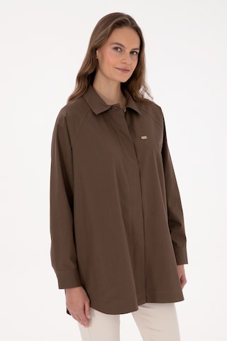 U.s. Polo Assn. Kadın Kahverengi Gömlek Desenli 50316399-vr029 Kahverengi