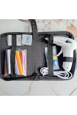 Honeybeeshop Beyaz Takım 10w 20w Şarj Edilebilir Usb Manuel Damlamayan Tutkal Tabancası 30 Renkli Çubuk Ve Ayı Figürlü Değirmen Kart Paketi