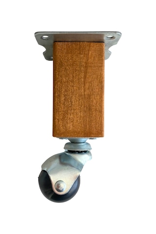 Kale Ahşap Top Tekerli Ayak Mobilya Masa Dolap Tekerli Ayağı Frensiz 15cm Ceviz 1 Adet Kayın Ceviz