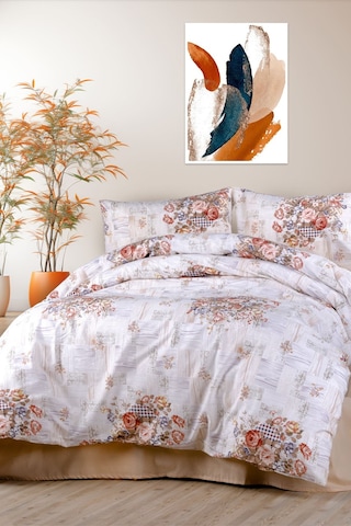 Aytunç Manolya %100 Pamuklu Çift Kişilik Nevresim Takımı 200x... Lacivert