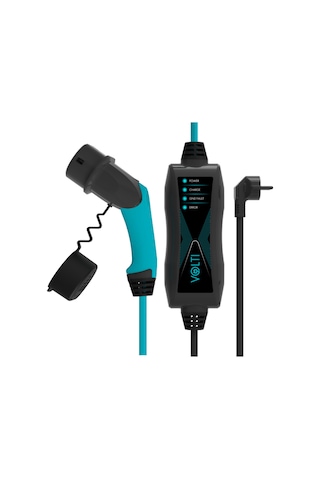 Volti GO Tip-2 3.0 kW 13A 230V AC Spiral Kablo Portatif Elektrikli Araç Şarj Kablosu 6 M