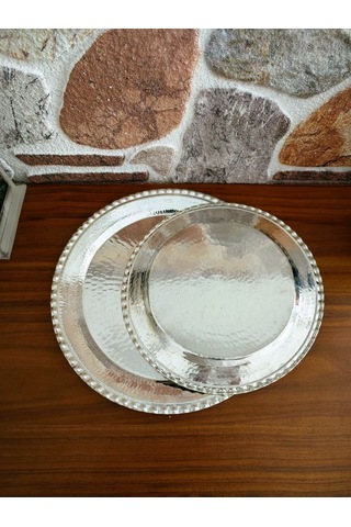 Modabakır Bakır Supla, Servis Tabak 27 Cm Model:098999873 Gümüş