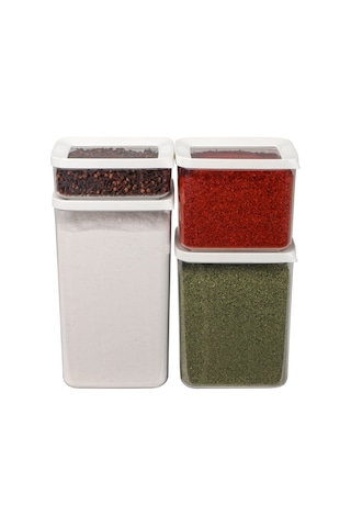 Hobi Box Vip Dikdörtgen Kristal Saklama Kabı 4'lü Set Beyaz