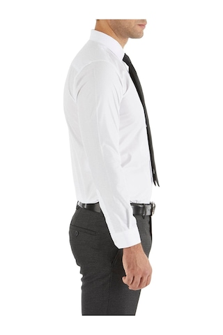 Efor Slim Fit Pamuk Saten Uzun Kol Klasik Beyaz Gömlek Gk 157 Beyaz