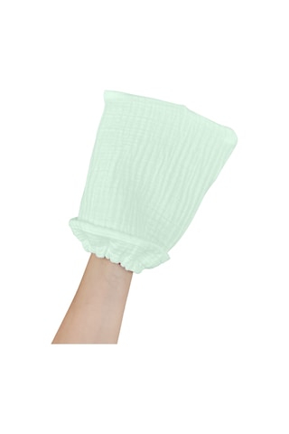 Bebek Banyo Lifi Tahriş Etmeyen Banyo Kesesi %100 Pamuk Mint