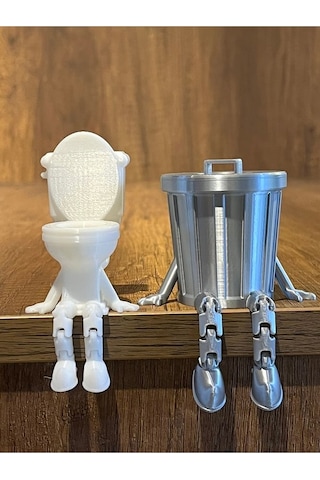 İkili Banyo Dekoratif Figür Seti Klozet Çöp Kovası Diğer