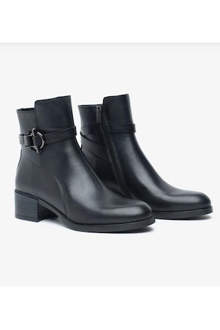 Greyder 59301 Kadın Hakiki Deri Tokalı Femuarlı Urban Bot Siyah