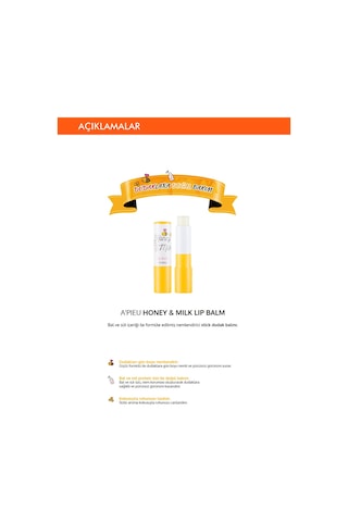 Missha A'PIEU Honey & Milk Lip Balm Süt ve Bal Özlü Nemlendirici Dudak Balmı