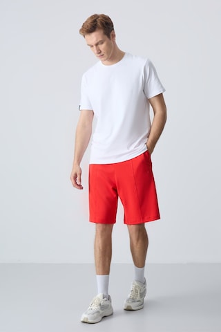 Air Jones Tommy Life Fiesta Pamuklu Kalın Yumuşak Dokulu Standart Fit Basic Erkek Şort - 81277 Kırmızı