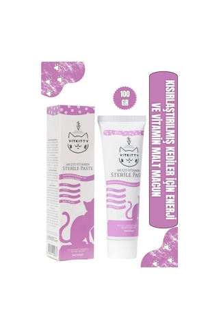 Vitkitty Kısırlaştırılmış Kediler İçin Multivitamin Malt Macun 100 Gr Multivitamin Paste